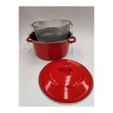 GİZEM Ceracook Emaye 24 cm 6 litre Fritöz - Kızartma Tenceresi - Cips Tenceresi - Kırmızı