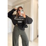 Gizem Ecemiş Acne Siyah Baskılı Salaş Uzun Kollu Bluz