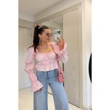 Gizem Ecemiş Brice Pembe Balon Kol Bluz