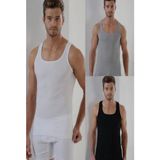Gizem İç Giyim 6'Lı Paket Karışık Renk Erkek Atlet - Siyah - Beyaz - Gri