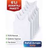 Gizem İç Giyim Beyaz Erkek Atlet 6'lı Paket