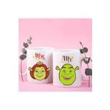 GİZEM Mrs. Fiona & Mr. Shrek Baskılı Kupa Bardak (Sevgililer İçin Takım)