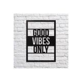 Gizem Shop Good Vibes Only Duvar Yazısı Duvar Süsü, Ahşap Lazer Kesim Dekoratif Tablo Siyah