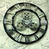 Gizem Shop Roma Rakamlı Pleksi Aynalı Çarklı Duvar Saati 49*49 Cm Gümüş