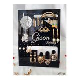 Gizem Shop Siyah Kişiye Özel Küpe,Yüzük,Kelepçe,Takı Organizeri Hediyelik