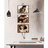 Gizem Shop Üçlü Jüt Halatlı Resim Çerçevesi 21X15 Resimler Için Uygundur