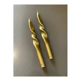 Gizemli Home 2'li Set Altın Yaldız Gold Burgulu Şamdan Mumu