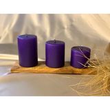 Gizemli Home 3 Lü Set Mor Silindir Mum Çap: 6,5 - 3 Adet