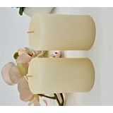 Gizemli Home Dekoratif 2'li Set 6 X 10 cm Oluklu Silindir Mum