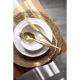 Gizemli Home Hasır Jüt Supla 6'lı Set Amerikan Servis Hasır 32 cm Çap Supla - 32 x 32 cm - Acı Kahverengi - Jüt