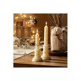Gizemli Home Kaideli Şamdan Mumu Krem Altın Yaldız 2 Li Set