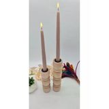 Gizemli Home Natural Wooden 2'li Bubble Şamdan Set