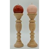 Gizemli Home Natural Wooden Top 2'li Şamdan Seti