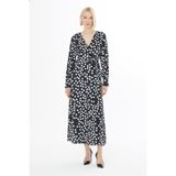 GİZİA Uzun Kollu Desenli Astarlı Maxi Elbise
