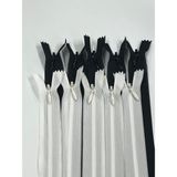 Gizli Fermuar 35 cm 5 Siyah 5 Beyaz - Siyah - Beyaz