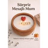 Gizli Mesajlı Mum Seni Seviyorum El Yapımı Soya Mum Ahşap Kasede, Çift Fitilli, Sevgiliye Hediy - Çok Renkli - 1