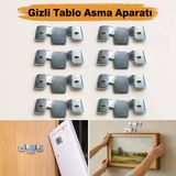 Gizli Tablo Asma Askısı 8 Adet Metal Duvar Tipi Güçlü Taşıma Kapasiteli Tablo Çerçeve Askı Aparatı