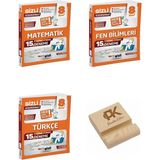 Gizli Yayınları Gizli Lgs 8. Sınıf Koordinat Matematik Fen Vetürkçe Meb Tarzı 15LI Deneme 3lü Set + Telefon Standı