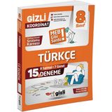 Gizli Yayınları LGS 8. Sınıf Türkçe 15'li Deneme MEB Gibi Sordu Büyük Boy Basılı Kitap