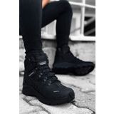 gizlitopuk Boy Uzatan 7 cm Gizli Topuklu Siyah Füme Su Geçirmez Erkek Trekking Bot GT-0002