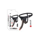 gizliyanım Samuel Strap-On 23cm, Siyah, Titreşimli Belden Bağlama, TPE, Cilt Dostu, Realistik - Gizli Paketleme