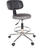 Gizmo Ofis Büro Tekerlekli Çalışma Tabure Sandalyesi B1000 Gri Ergonomik Tasarım ve Konfor