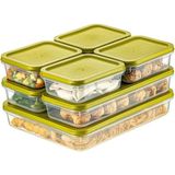 Gizmur Store 4 Adet Buzdolabı Organizeri – Pp Plastik Şeffaf ve Ayarlanabilir Saklama Kabı, Gıdaları Taze Tutan Fresh Box, Çok Amaçlı,mikrodalga ve Bulaşık Makinesi Uyumlu (Yeşil, 1200 Ml) - 001-Renkli - Option-1