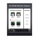 Gizmur Store M.2 Nvme SSD Type-C 3.1 Gen2 Pcıe M-Key M+B Key Disk Kutusu - 1BW-Beyaz