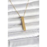 Gizmurstore 316L Çelik Gold Renk Ayetel Kürsi Yazılı Bar Çubuk Kolye 5886 - MZUIRG7233-6901