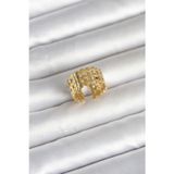 Gizmurstore 316L Çelik Gold Renk Hasır Model Kadın Yüzük 5886 - MZUIRG4136-3064