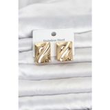 Gizmurstore 316L Çelik Gold Renk Plaka Model Kadın Küpe 5886 - MZUIRG5907-1050