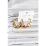 Gizmurstore 316L Çelik Gold Renk Spiral Halka Kadın Küpe 5886 - MZUIRG1356-4561