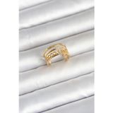 Gizmurstore 316L Çelik Gold Renk Zincirli Vintage Model Kadın Yüzük 5886 - MZUIRG6414-4745