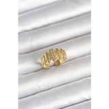 Gizmurstore 316L Çelik Gold Renk Zirkon Taşlı Vintage Model Kadın Yüzük 5886 - MZUIRG8367-2048