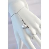 Gizmurstore 316L Çelik Gümüş Renk Beyaz Bubble Kalp Tasarımlı Şahmeran 5886 - MZUIRG6024-1029
