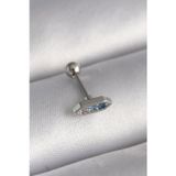 Gizmurstore 316L Çelik Gümüş Renk Mavi Zirkon Taşlı Tragus Piercing 5886 - MZUIRG4403-4023