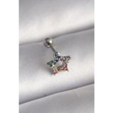 Gizmurstore 316L Çelik Gümüş Renk Renkli Zirkon Taşlı Yıldız Model Tragus Piercing 5886 - MZUIRG7961-97