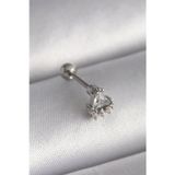 Gizmurstore 316L Çelik Gümüş Renk Üçgen Zirkon Taşlı Tragus Piercing 5886 - MZUIRG2378-6220