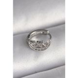 Gizmurstore 316L Çelik Gümüş Renk Zirkon Taşlı Ay Yıldız Model Tragus Piercing 5886 - MZUIRG3134-7445