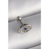 Gizmurstore 316L Çelik Gümüş Renk Zirkon Taşlı Göz Tragus Piercing 5886 - MZUIRG8052-1802