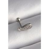 Gizmurstore 316L Çelik Gümüş Renk Zirkon Taşlı Kanat Tragus Piercing 5886 - MZUIRG8806-4065