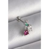 Gizmurstore 316L Çelik Gümüş Renk Zirkon Taşlı Tragus Piercing 5886 - MZUIRG2374-3736