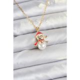 Gizmurstore 316L Çelik Zincir Gold Renk Kardan Adam Model Yılbaşı Temalı Kadın Kolye 5886 - MZUIRG9421-11