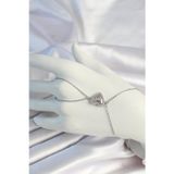 Gizmurstore 316L Çelik Zincirli Gümüş Renk Kalp Figürlü Zirkon Taşlı Şahmeran 5886 - MZUIRG9100-2848