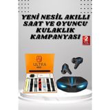 Gizmurstore 7 Kordonlu Akıllı Saat Ve Kulaklığı ANC Özelliği Kulak İçi Mikrofonlu Sesli - MZUIRG4277-1