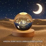 Gizmurstore Dekoratif LED Kristal Küre Ahşap Altlıklı Şık Gece Lambası - MZUIRG2142-8921