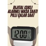 Gizmurstore Dijital Masa Saati Termometreli Takvim Çalar Saat Led Ekran Pilli - MZUIRG7544-4105