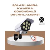Gizmurstore Güneş Enerjili LED Lamba + Güvenlik Kamerası Görünümlü– 5-8 m Hareket Alg? - MZUIRG9437-7