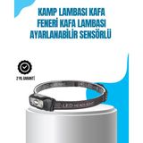 Gizmurstore Kamp Lambası Kafa Feneri Kafa Lambası Ayarlanabilir Sensörlü Şarjlı - MZUIRG2343-4718