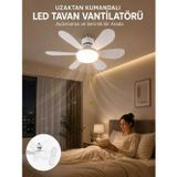 Gizmurstore LED Aydınlatmalı Tavan Vantilatörü Güçlü Hava Sirkülasyonu Sağlayan Sessiz - MZUIRG2570-2